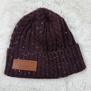 Carhartt NWOT Ladies' Rib Knit Fisherman Beanie Wool Blend Cable Knit Burgundy